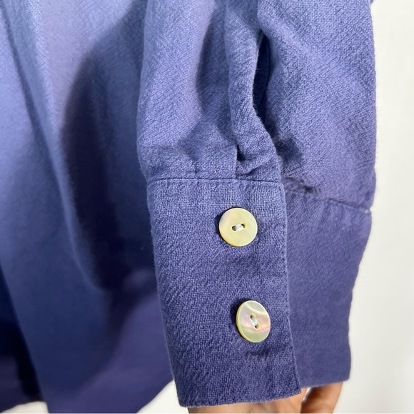 Soft Surroundings Blue Tie Dye Ombré Gauze Tunic Long Sleeve Shirt Sz S - Picture 10 of 11